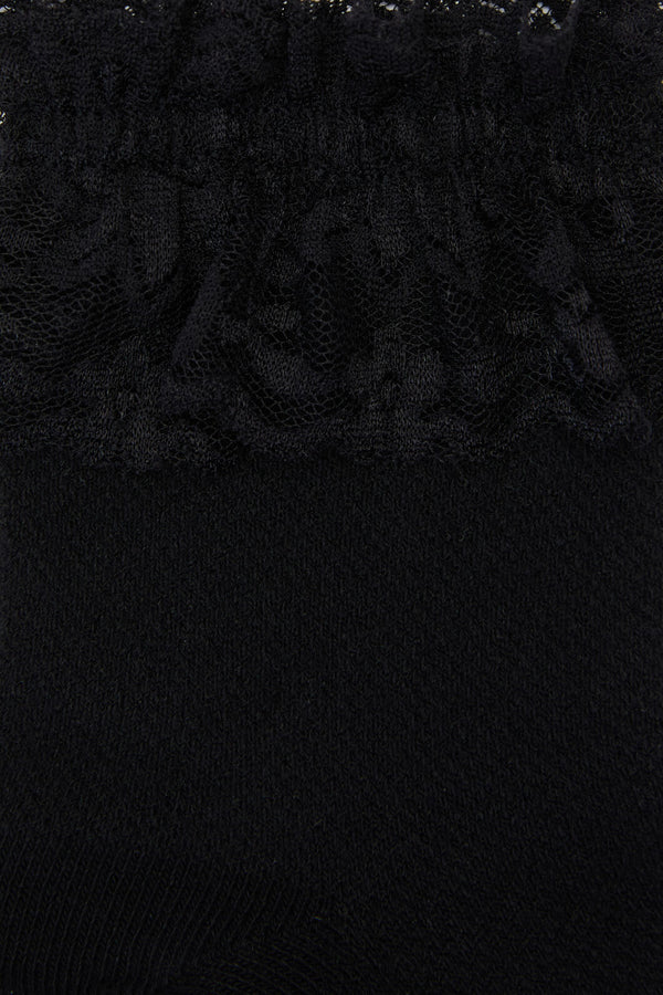 Dangerfield - Black Lace Top Sock - black