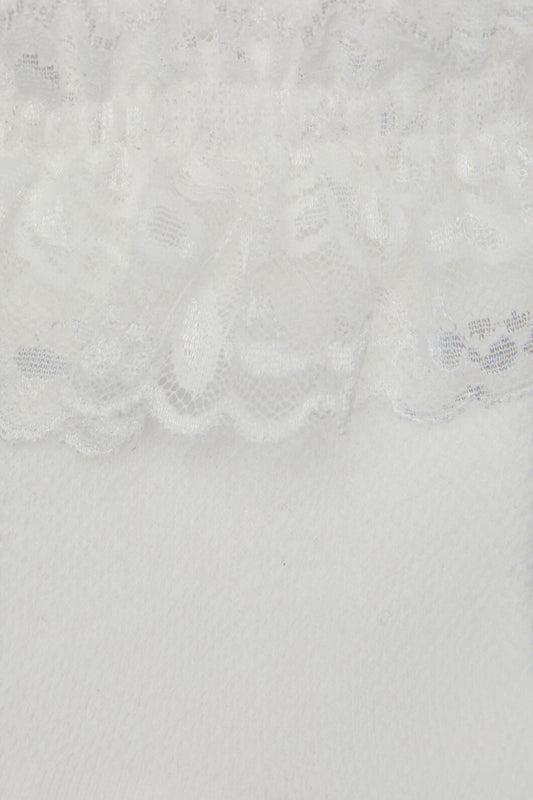 Dangerfield - White Lace Top Sock - white