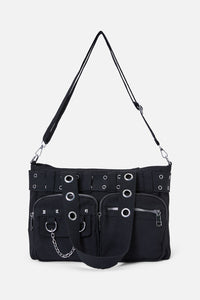 Dangerfield - Canvas Stud Pocket Bag - black
