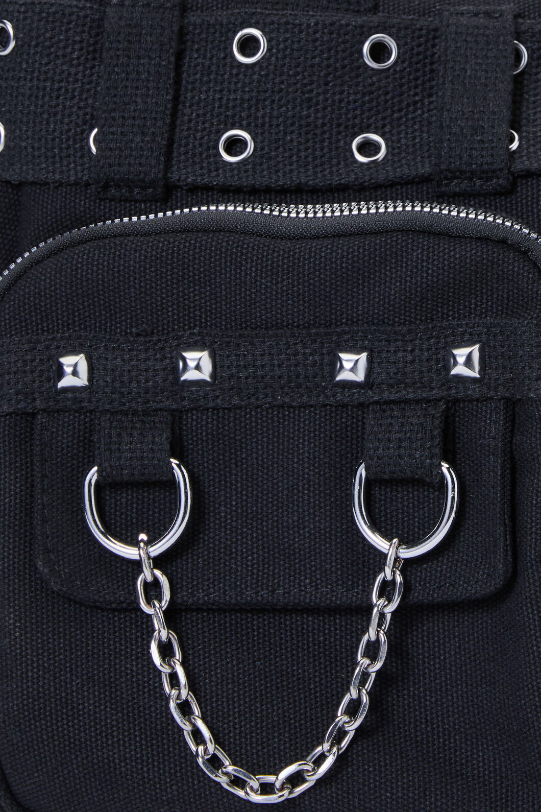 Dangerfield - Canvas Stud Pocket Bag - black