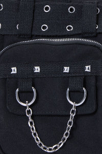 Dangerfield - Canvas Stud Pocket Bag - black