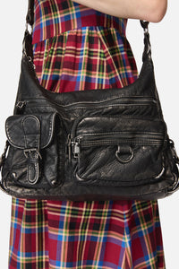 Dangerfield - Distressed Black Zip Bag - black