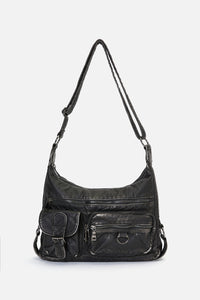 Dangerfield - Distressed Black Zip Bag - black