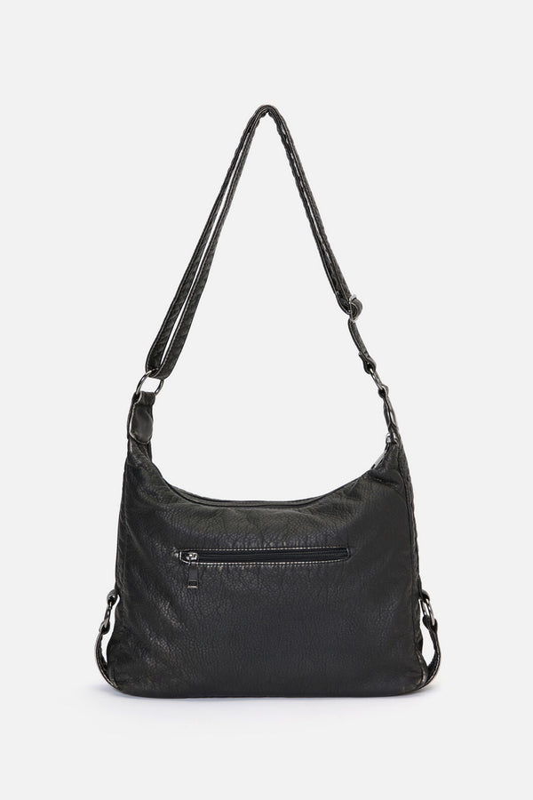 Dangerfield - Distressed Black Zip Bag - black