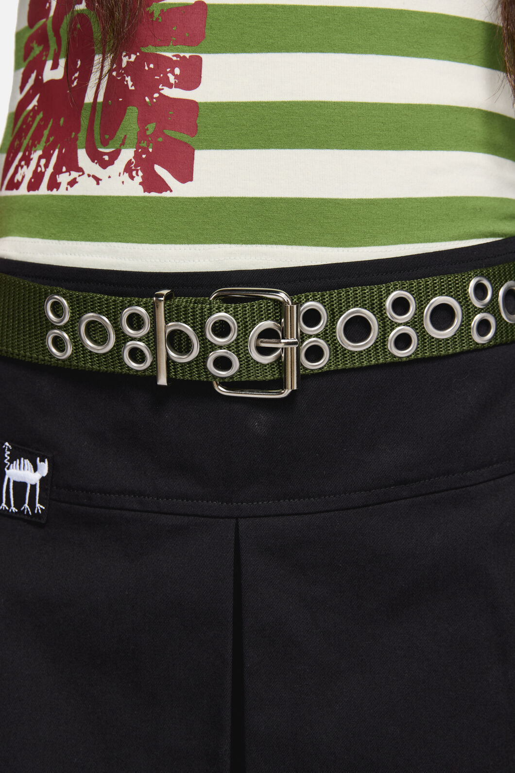 Dangerfield - Nylon Eyelet Belt - olive