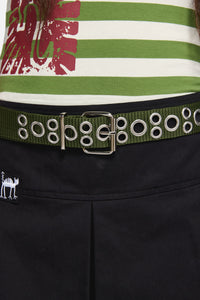 Dangerfield - Nylon Eyelet Belt - olive