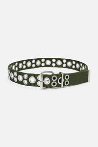 Dangerfield - Nylon Eyelet Belt - olive