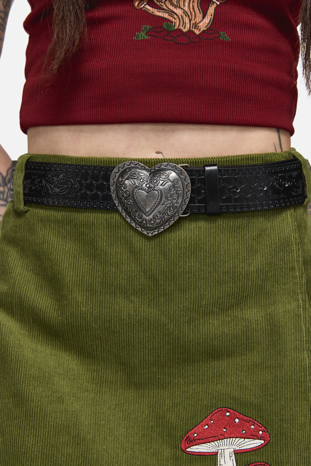 Dangerfield - Etched Heart Belt - black