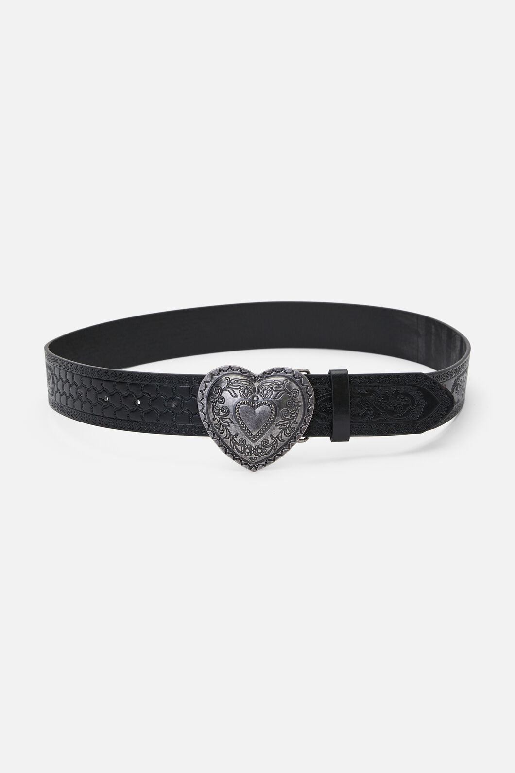 Dangerfield - Etched Heart Belt - black