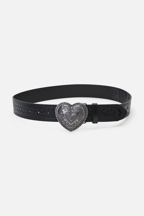 Dangerfield - Etched Heart Belt - black