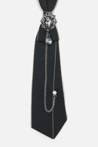 Dangerfield - Adjustable Neck Tie With Charm - black