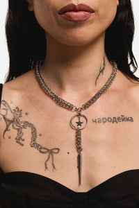 Dangerfield - Chainmail Drop Choker - silver