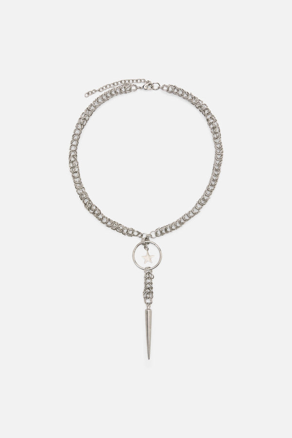 Dangerfield - Chainmail Drop Choker - silver