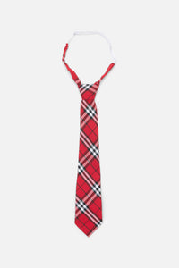 Dangerfield - Tartan Adjustable Neck Tie - red-white