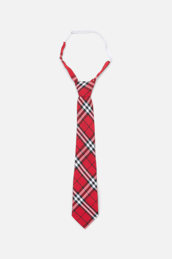 Dangerfield - Tartan Adjustable Neck Tie - red-white