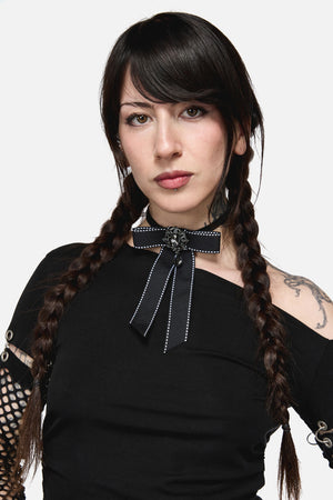 Dangerfield - Adjustable Gothic Bow Tie - black