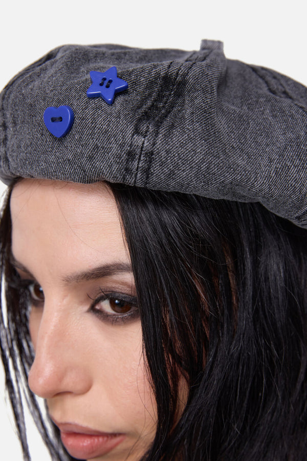 Dangerfield - Whirl Denim Beret - grey