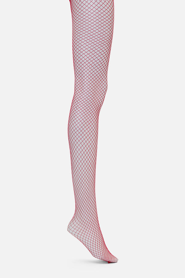 Dangerfield - Red Fishnet Tights - red