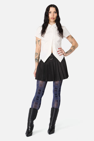 Dangerfield - Navy Tartan Tights - navy