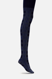 Dangerfield - Navy Tartan Tights - navy