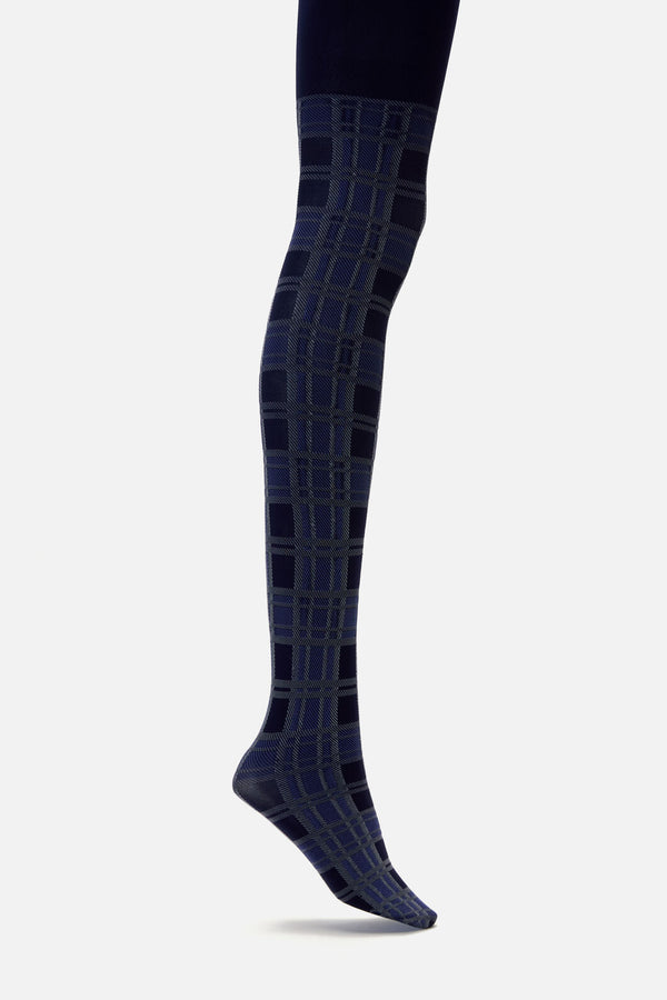 Dangerfield - Navy Tartan Tights - navy