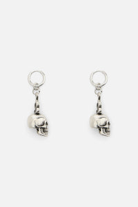 Dangerfield - Flaming Skull Earrings - silver