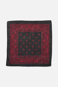 Dangerfield - Border Cotton Bandana - black-red