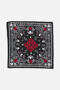 Dangerfield - Skulls & Roses Cotton Bandana - black