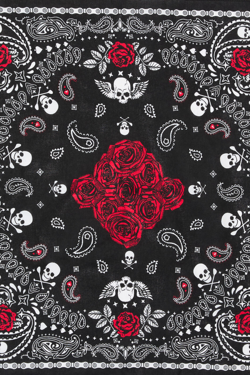 Dangerfield - Skulls & Roses Cotton Bandana - black