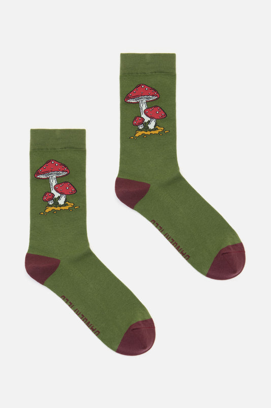Dangerfield - Toadstool Cottage Sock - olive