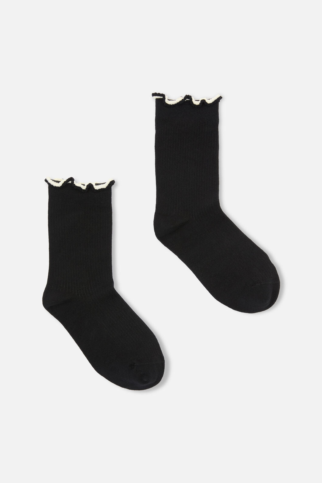Dangerfield - Black Frill Top Sock - black