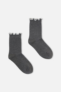 Dangerfield - Grey Frill Top Sock - grey