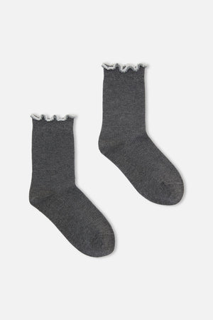 Dangerfield - Grey Frill Top Sock - grey