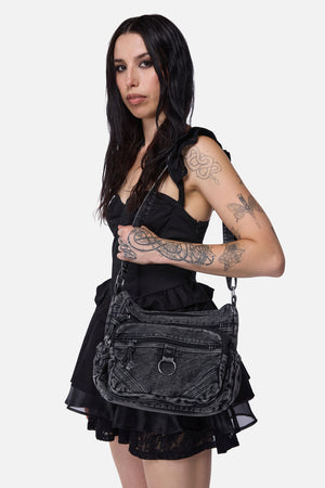Dangerfield - Washed Grey Denim Bag - grey