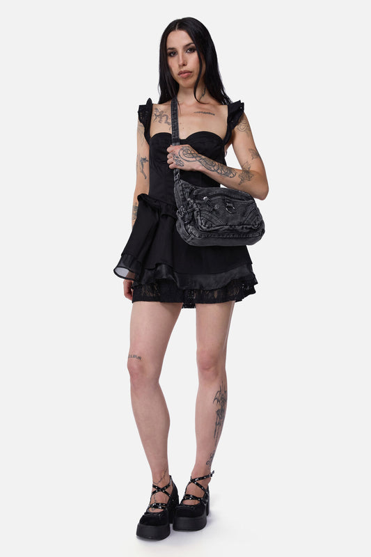 Dangerfield - Washed Grey Denim Bag - grey