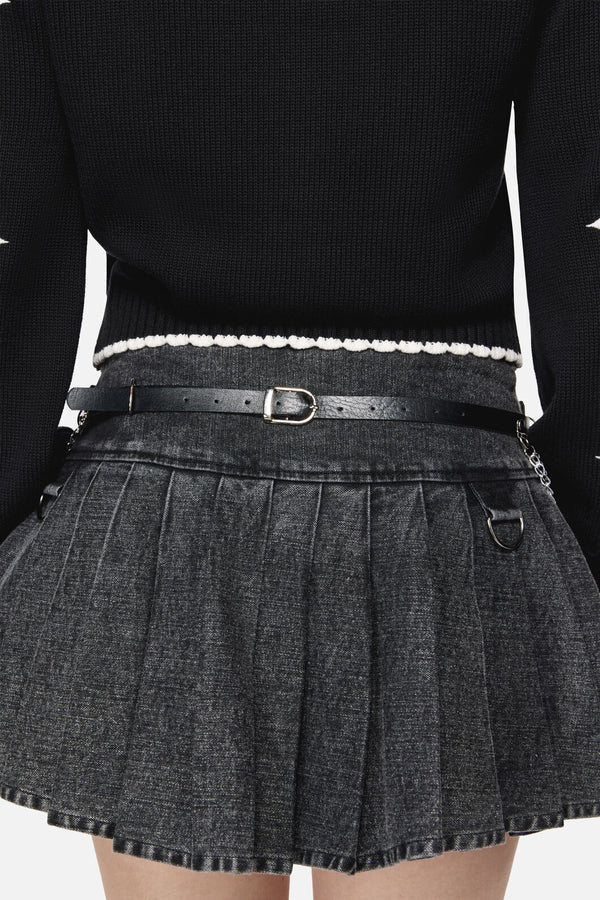 Dangerfield - Stars Lace Chain Waist Belt - black