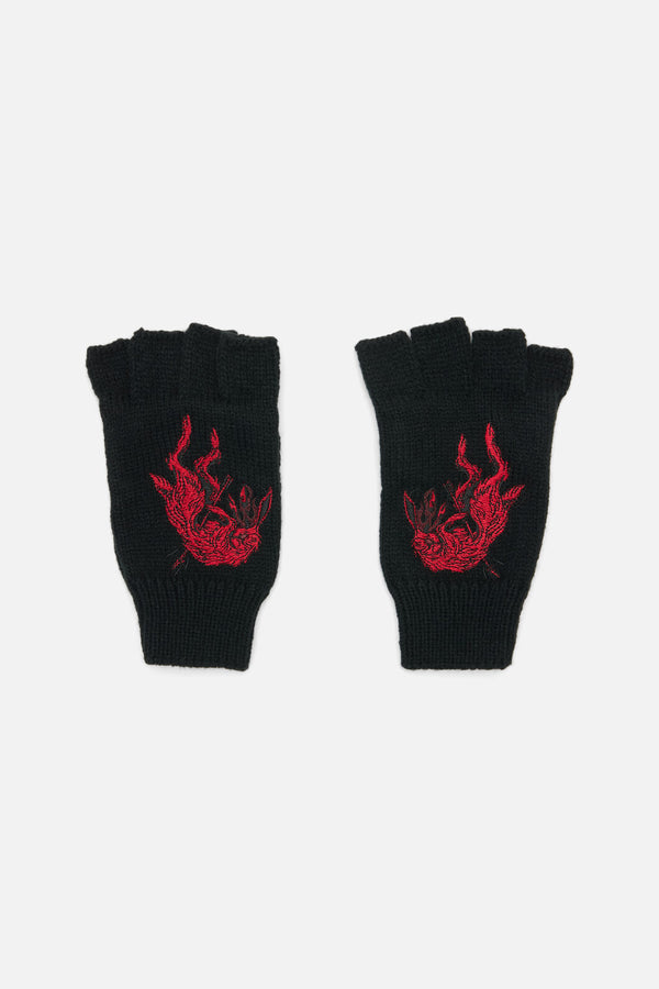 Dangerfield - Jackalope Fingerless Gloves - black