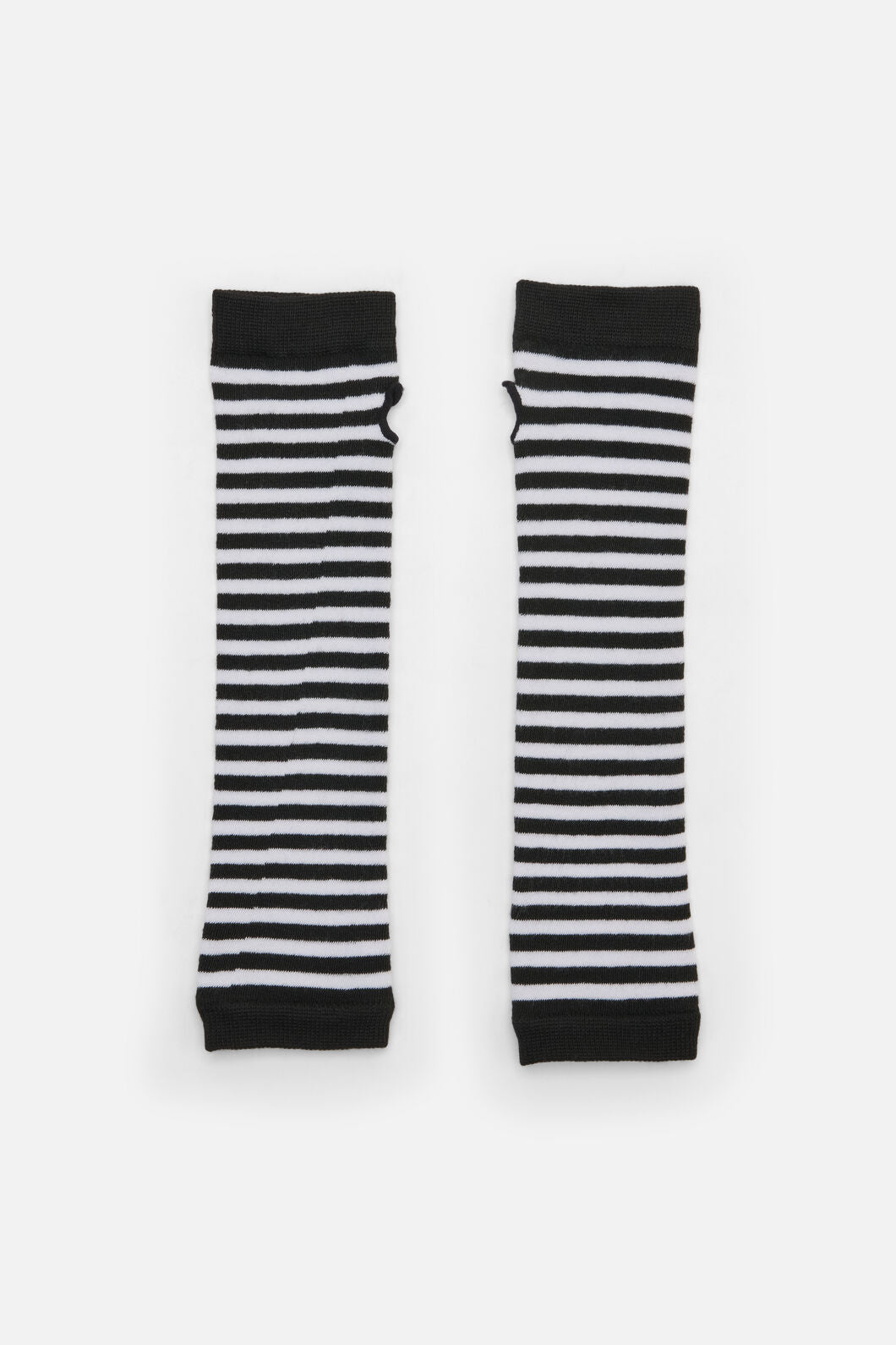 Dangerfield - Striped Long Fingerless Gloves - black-white