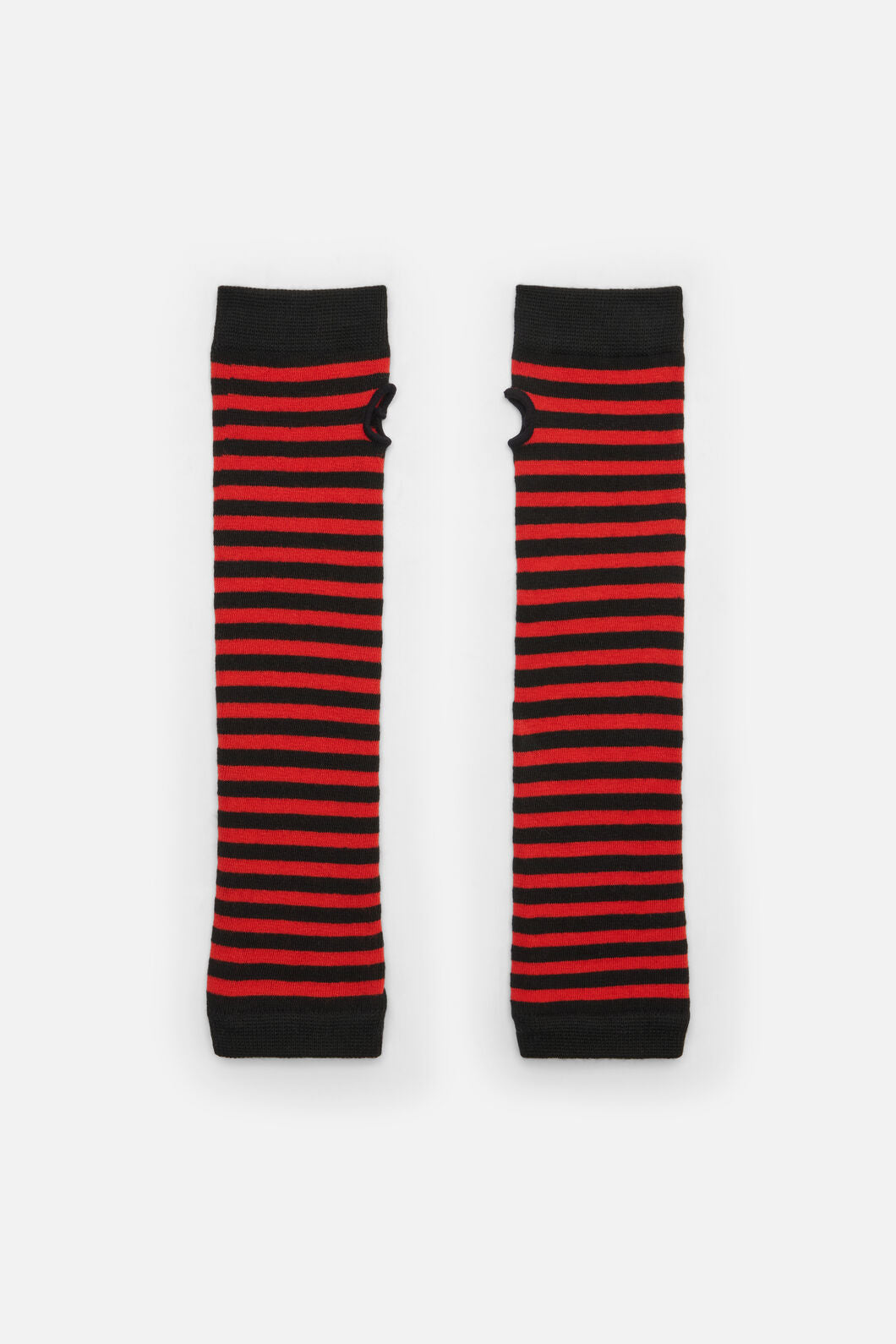 Dangerfield - Striped Long Fingerless Gloves - black-red