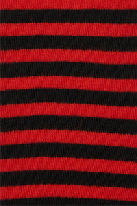 Dangerfield - Striped Long Fingerless Gloves - black-red