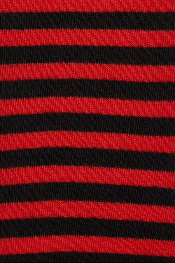 Dangerfield - Striped Long Fingerless Gloves - black-red
