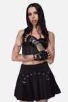 Dangerfield - Stud Faux Leather Fingerless Glove - black