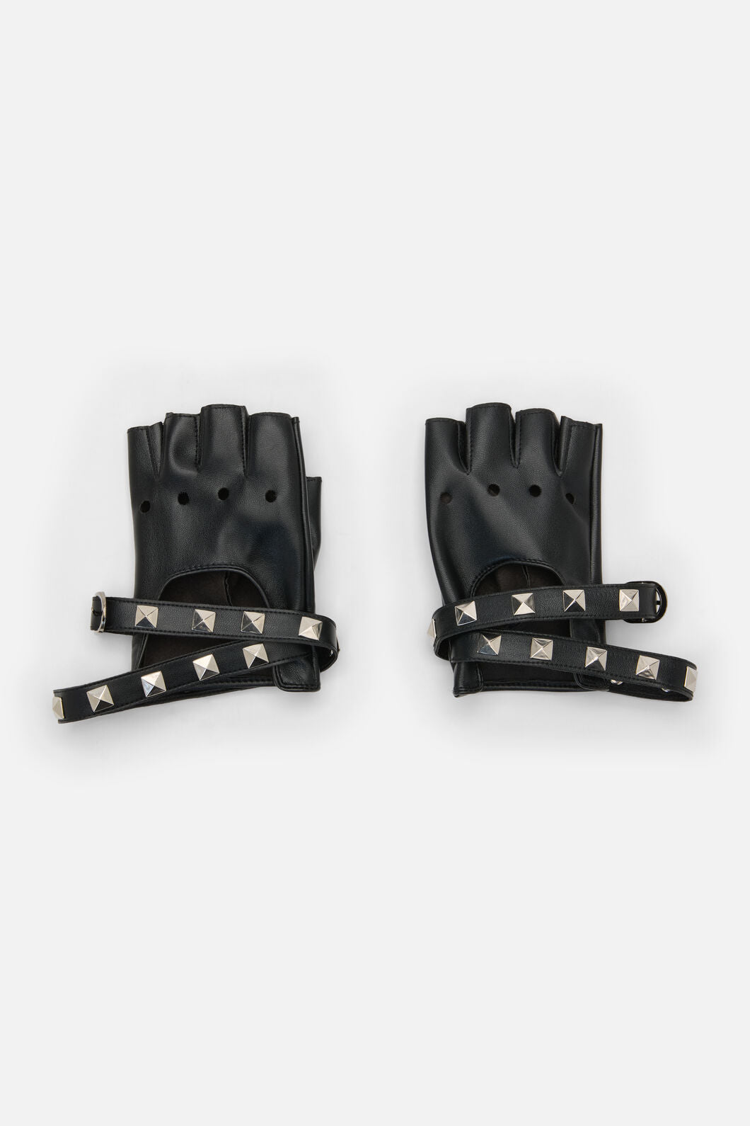 Dangerfield - Stud Faux Leather Fingerless Glove - black