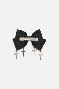 Dangerfield - Bow Cross Slide Hair Clip - black