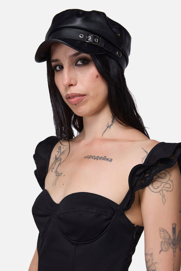 Dangerfield - PU Peak Hat - black