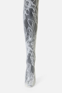 Dangerfield - Cream Swirls Fishnet Tights - cream