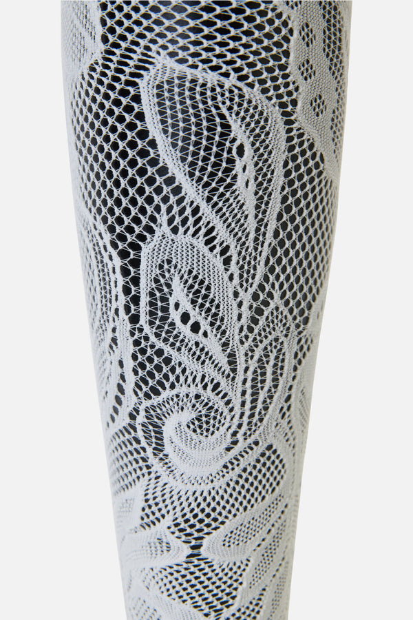 Dangerfield - Cream Swirls Fishnet Tights - cream