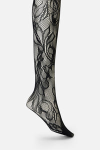 Dangerfield - Black Swirls Fishnet Tights - black