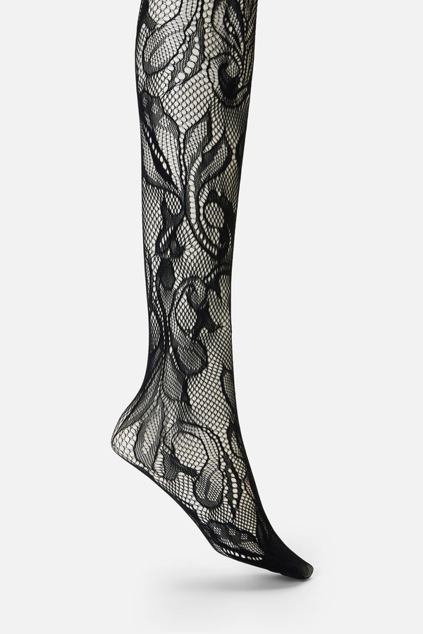 Dangerfield - Black Swirls Fishnet Tights - black