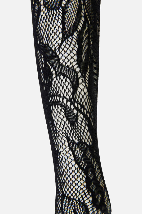 Dangerfield - Black Swirls Fishnet Tights - black